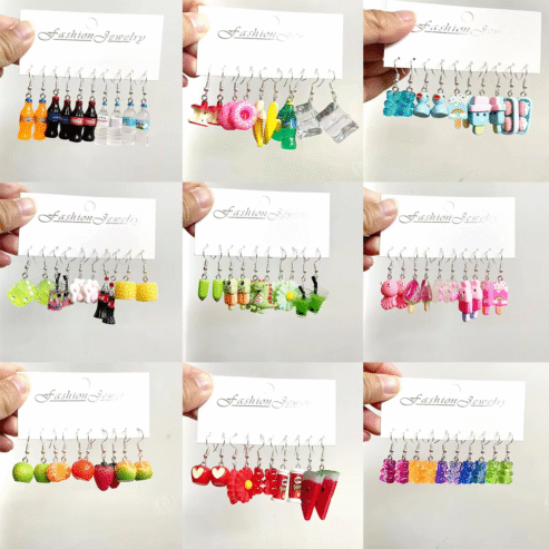 Earrings Art Sweet and Cute