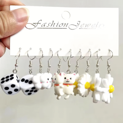 Earrings Art Sweet and Cute