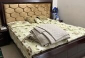 Wooden poshish bed set with Dressing