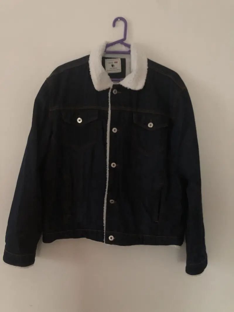 Denim fur jacket