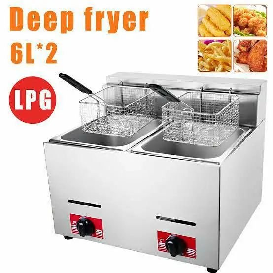12 Liter Double Tank Gas Deep Fryer Perfect for Commercial Use