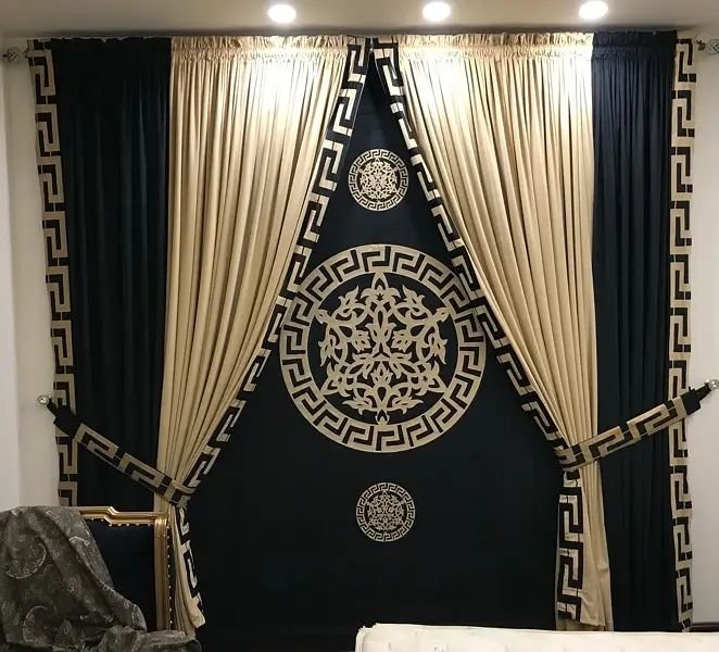 Curtains blinds wallpaper and wall panelling