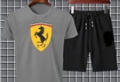 Men Dry-Fit Ferrari Logo Tracksuit Summer Collection