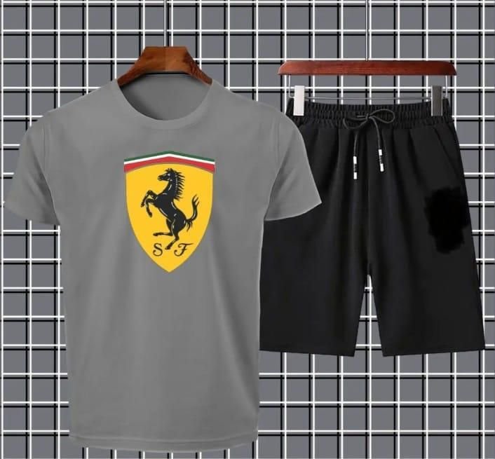 Men Dry-Fit Ferrari Logo Tracksuit Summer Collection