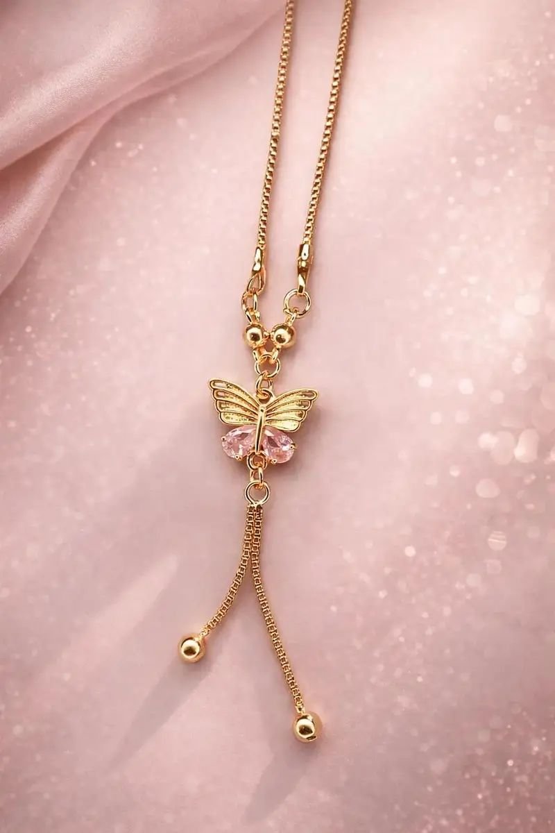 Elegant Butterfly Gold Necklace – Stylish & Trendy Design