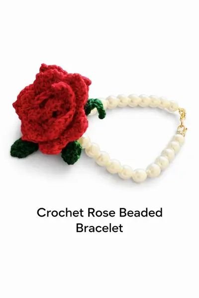 Handmade Rose Beaded bracelet