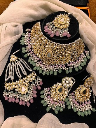 Elegant Sheesha Kundun Bridal Set | Premium Jewellery Collection