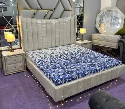 Bed Set/Double Bed/King Size Bed/Poshish Bed/Wooden Bed/Bubble Bed Set