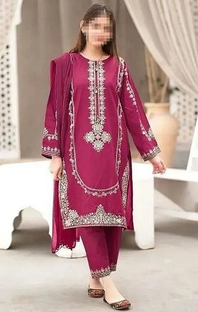 Pakistani embroidered Kurta Pajama set Maroon