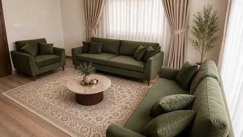 BRAND NEW 6 Seater Sage Green Sofa set – Modern design -Moving scale