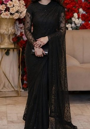 saree Elegant Black Party Saree for Sale