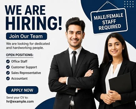 hiring female and male staff