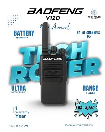 Walkie Talkie | baofeng v12D | Wireless |Two Way Radio Type-C Charging