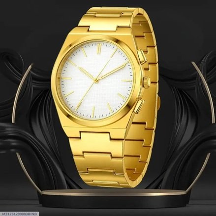 Golden Men’s Luxury Watch – Stylish Metal Strap Watch